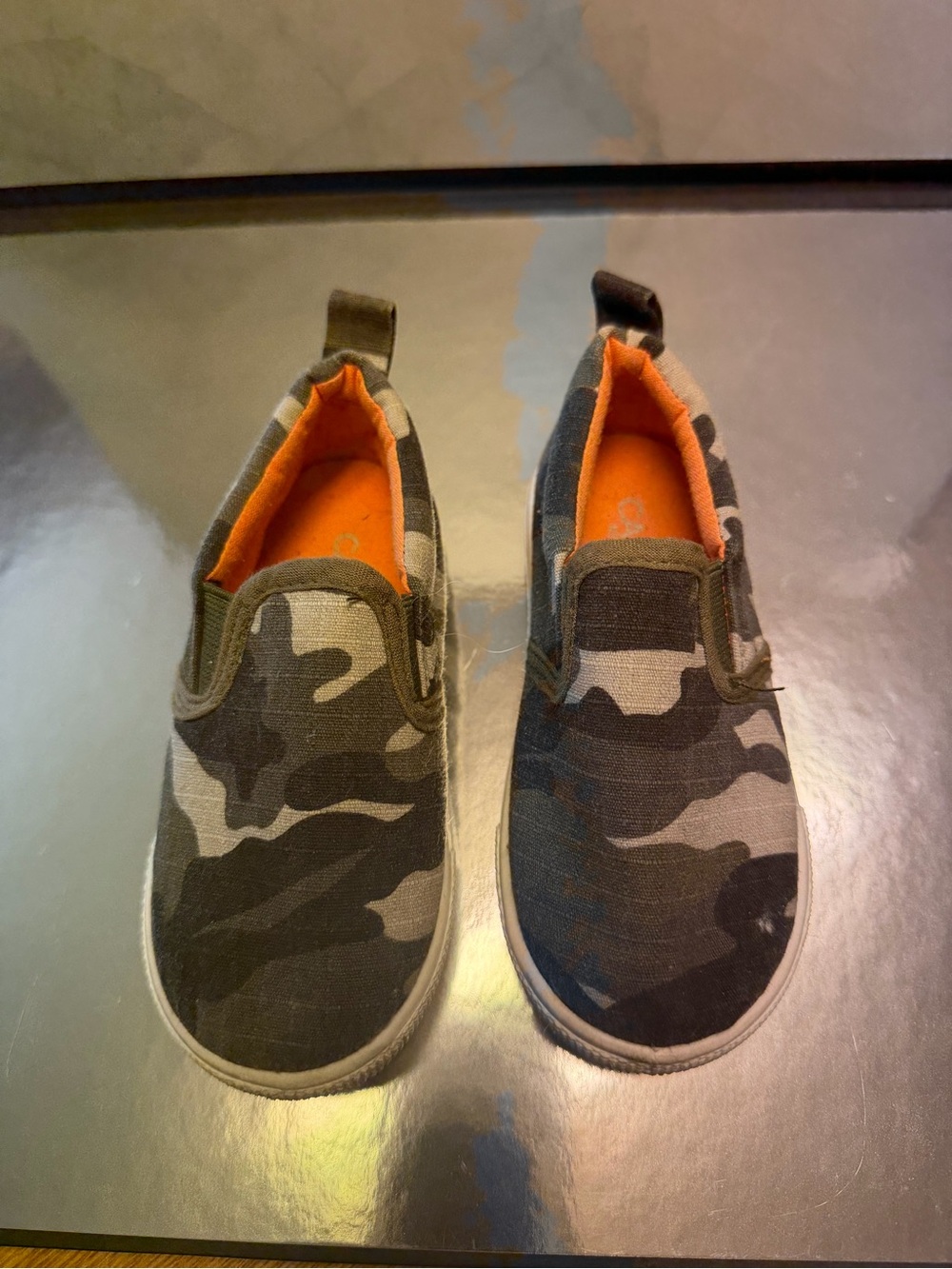 Capelli Kids Slip-On Camouflage Canvas Shoes - Orange Lining - Size 6